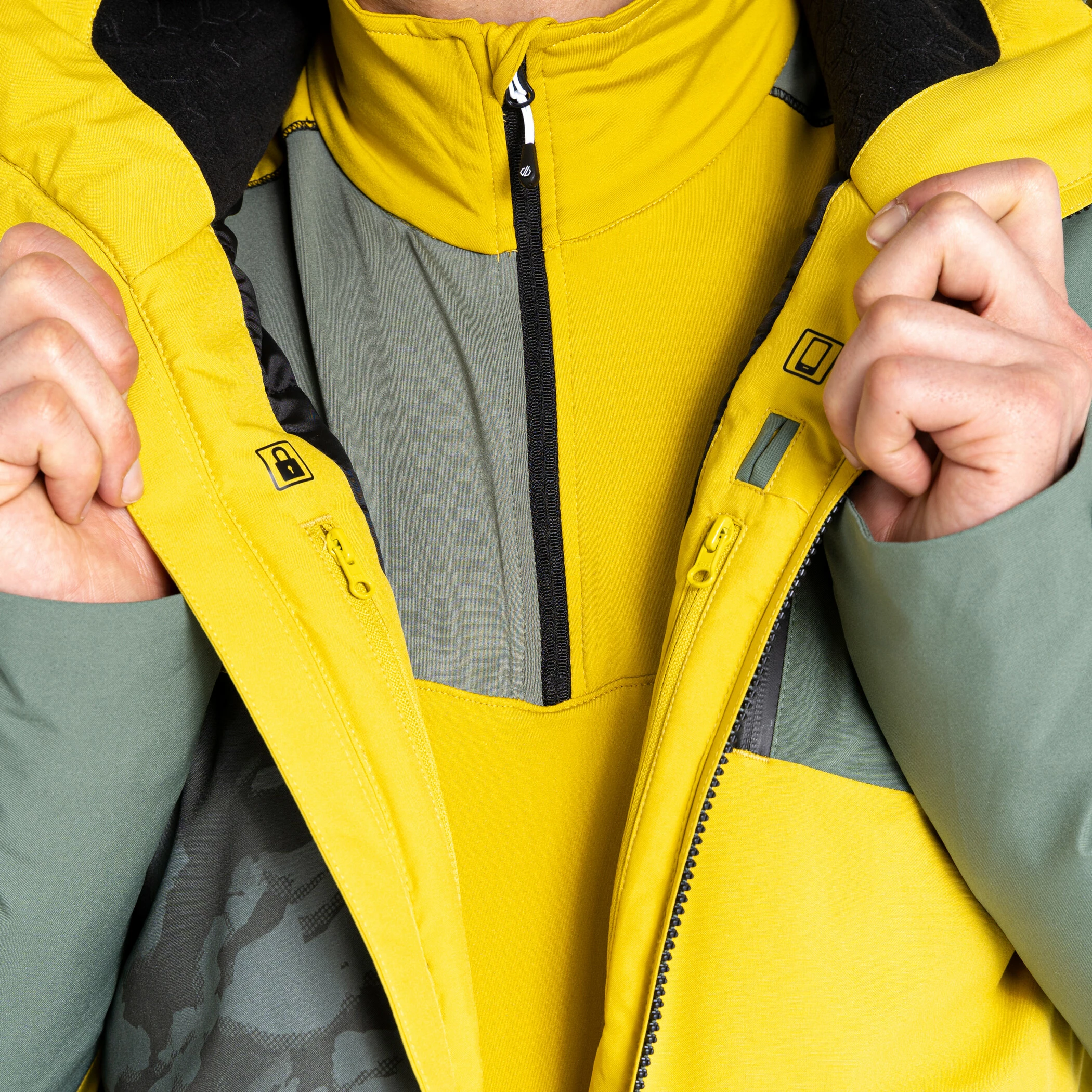 Dare 2b Supernova II Jacket Men, Olijf/geel 7 Dare 2b Supernova II Jacket Men, Olijf/geel - Afbeelding 7