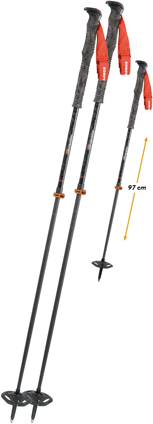 Komperdell Descent Carbon Vario Poles, Grijs/zwart 1 Komperdell Descent Carbon Vario Poles, Grijs/zwart