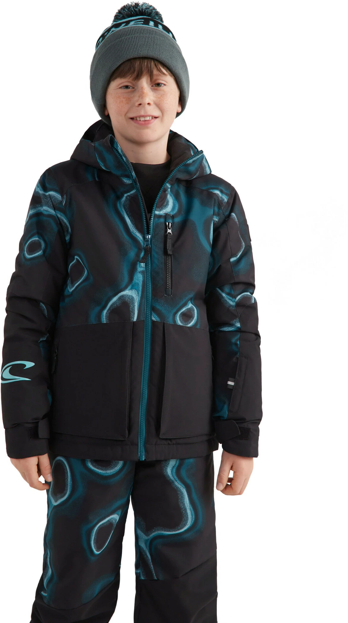 O'Neill O'Neill Texture Jacket Boys, Zwart/petrol 3 O'Neill O'Neill Texture Jacket Boys, Zwart/petrol - Afbeelding 3