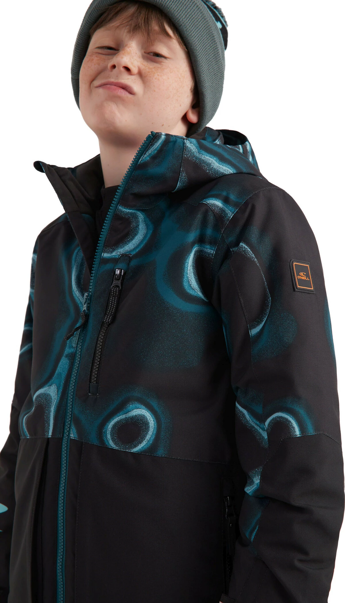 O'Neill O'Neill Texture Jacket Boys, Zwart/petrol 4 O'Neill O'Neill Texture Jacket Boys, Zwart/petrol - Afbeelding 4