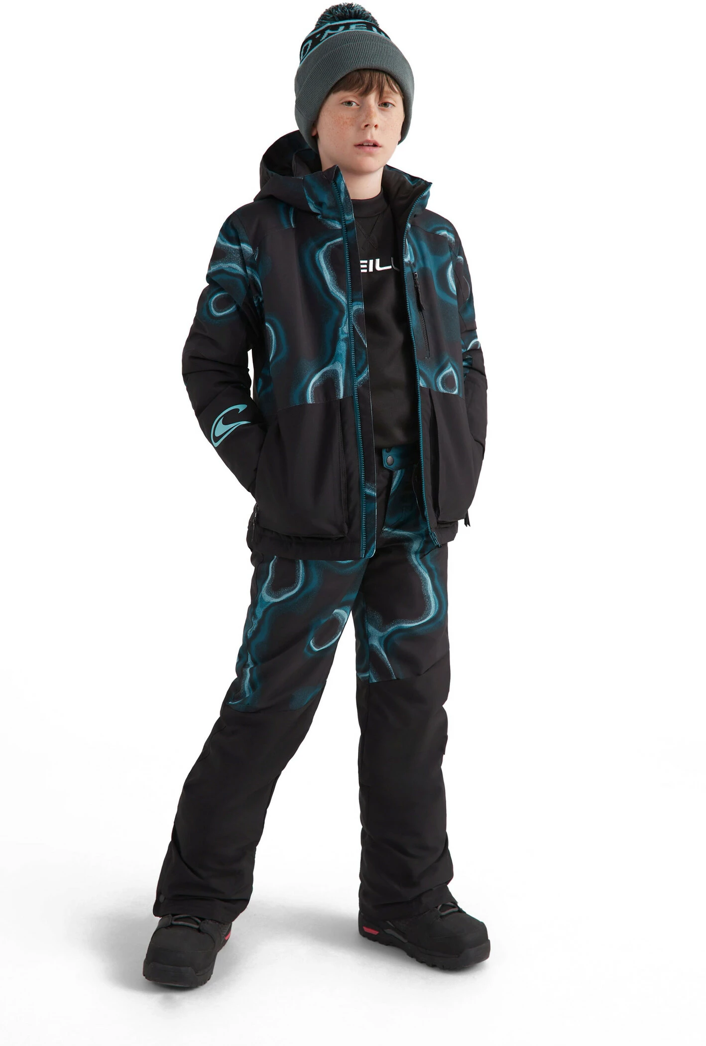 O'Neill O'Neill Texture Jacket Boys, Zwart/petrol 6 O'Neill O'Neill Texture Jacket Boys, Zwart/petrol - Afbeelding 6